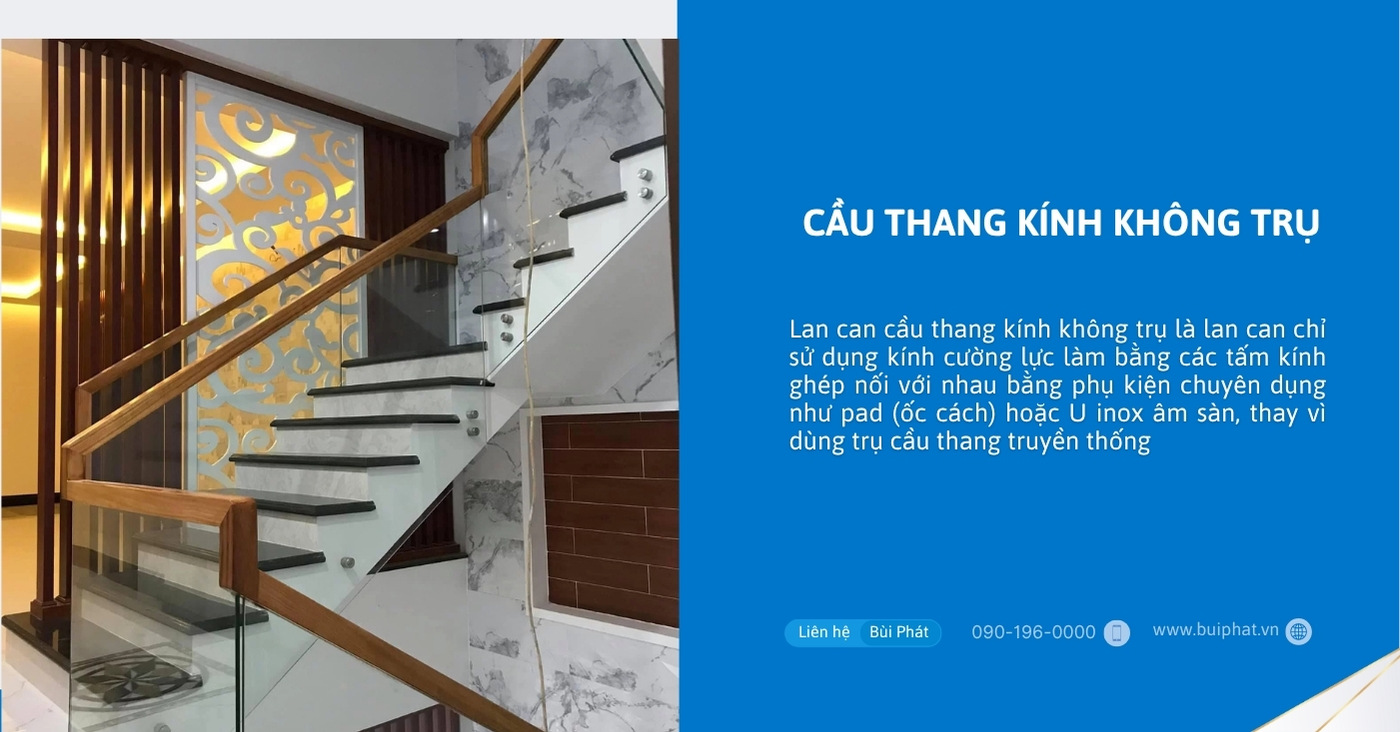 Cầu thang kính không trụ Cầu thang kính không trụ