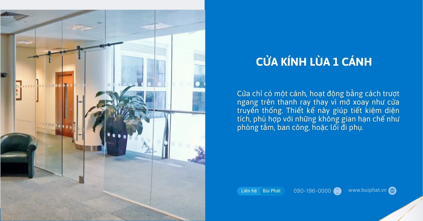 Cửa kính lùa 1 cánh