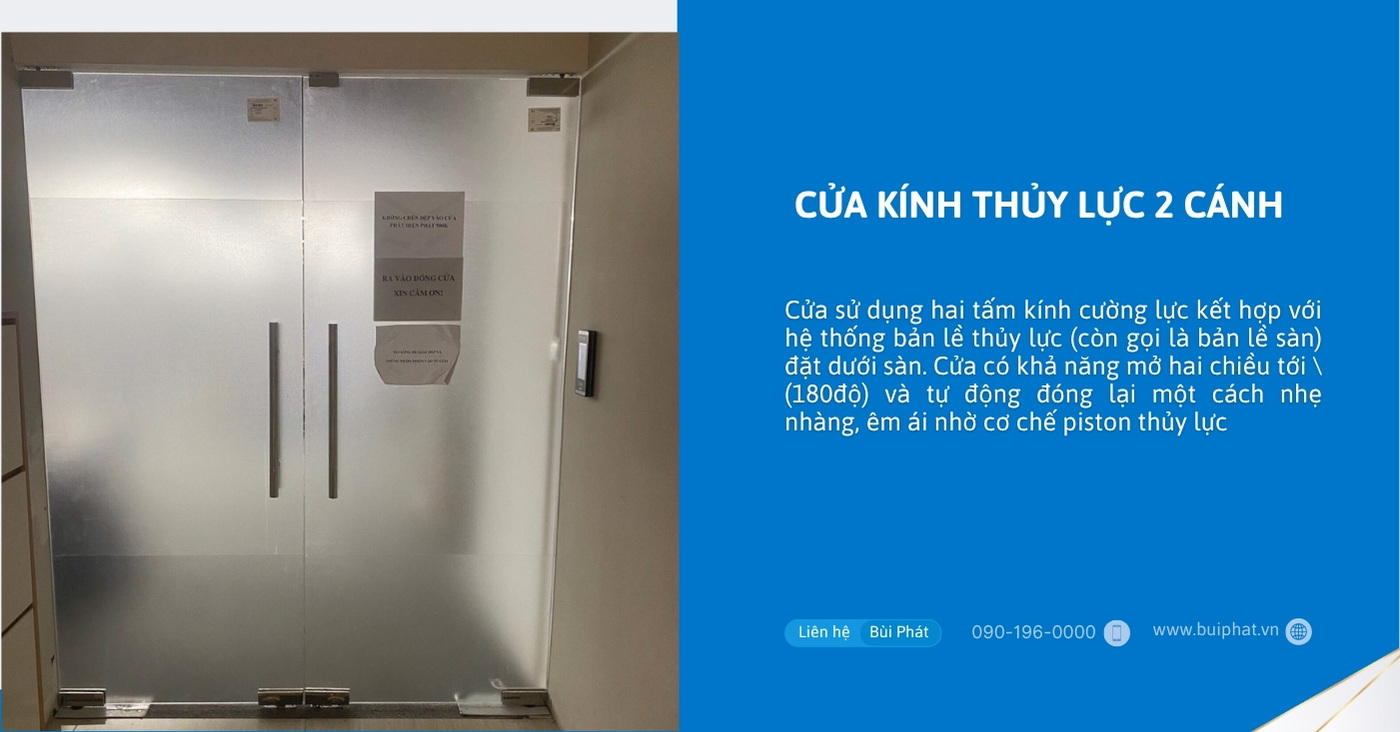Cửa kính thủy lực 2 cánh