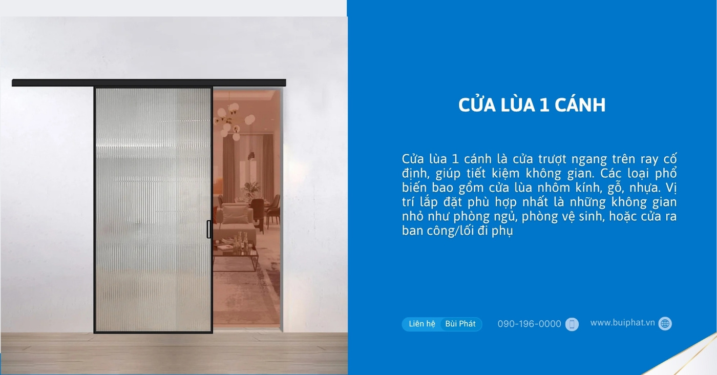 Cửa lùa 1 cánh