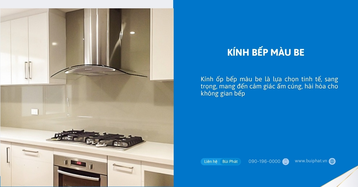Kính bếp màu be