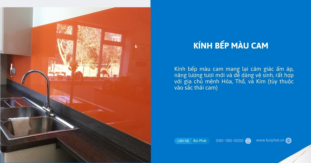 Kính bếp màu cam