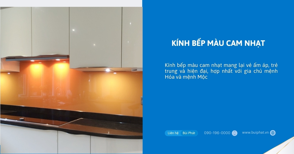 Kính bếp màu cam nhạt