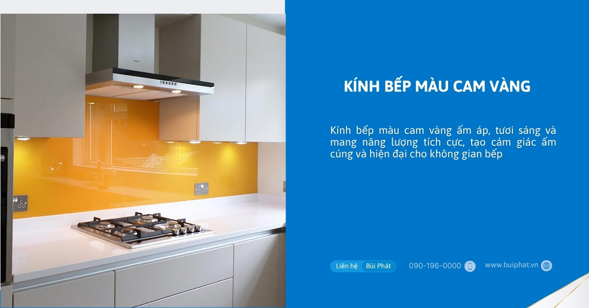 Kính bếp màu cam vàng