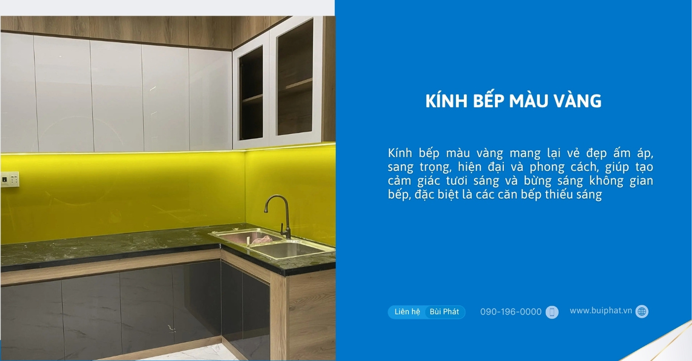 Kính bếp màu vàng