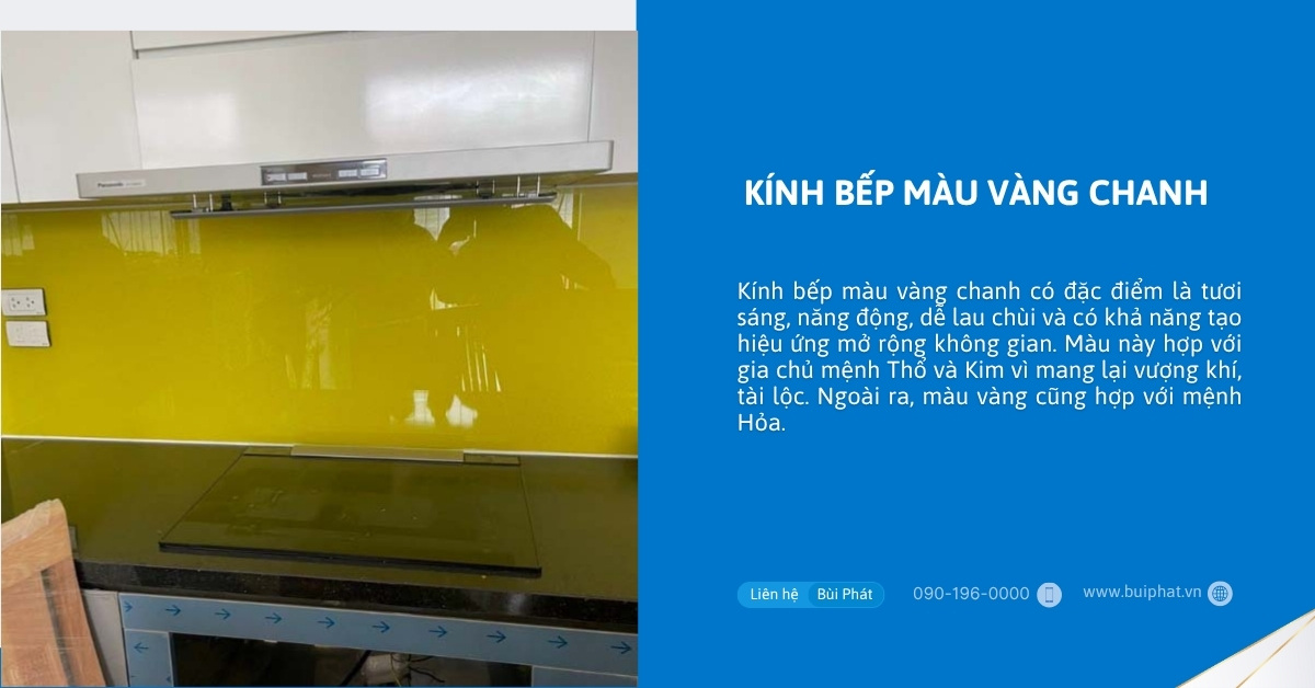 Kính bếp màu vàng chanh