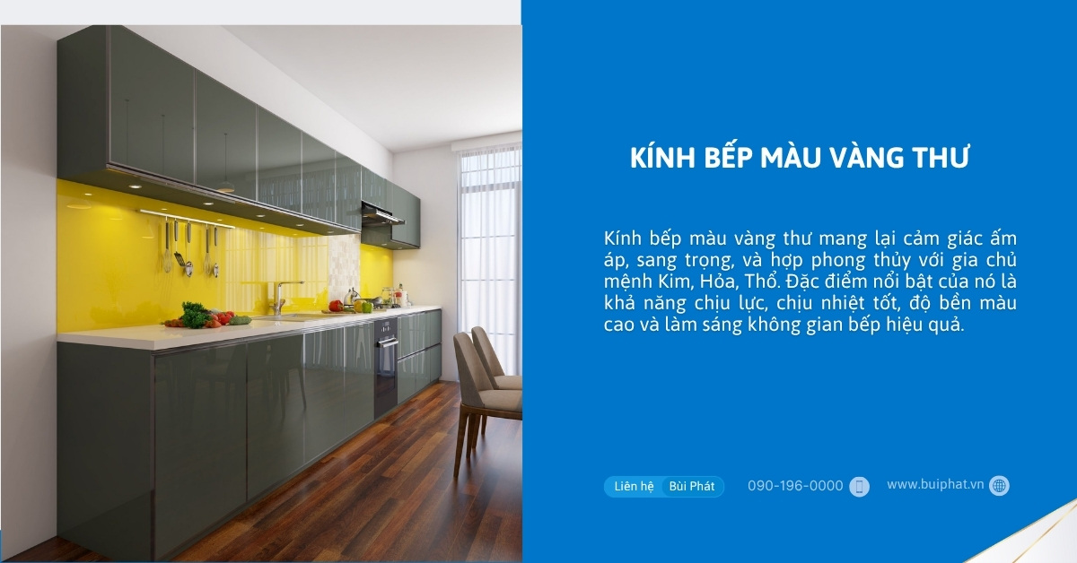 Kính bếp màu vàng thư