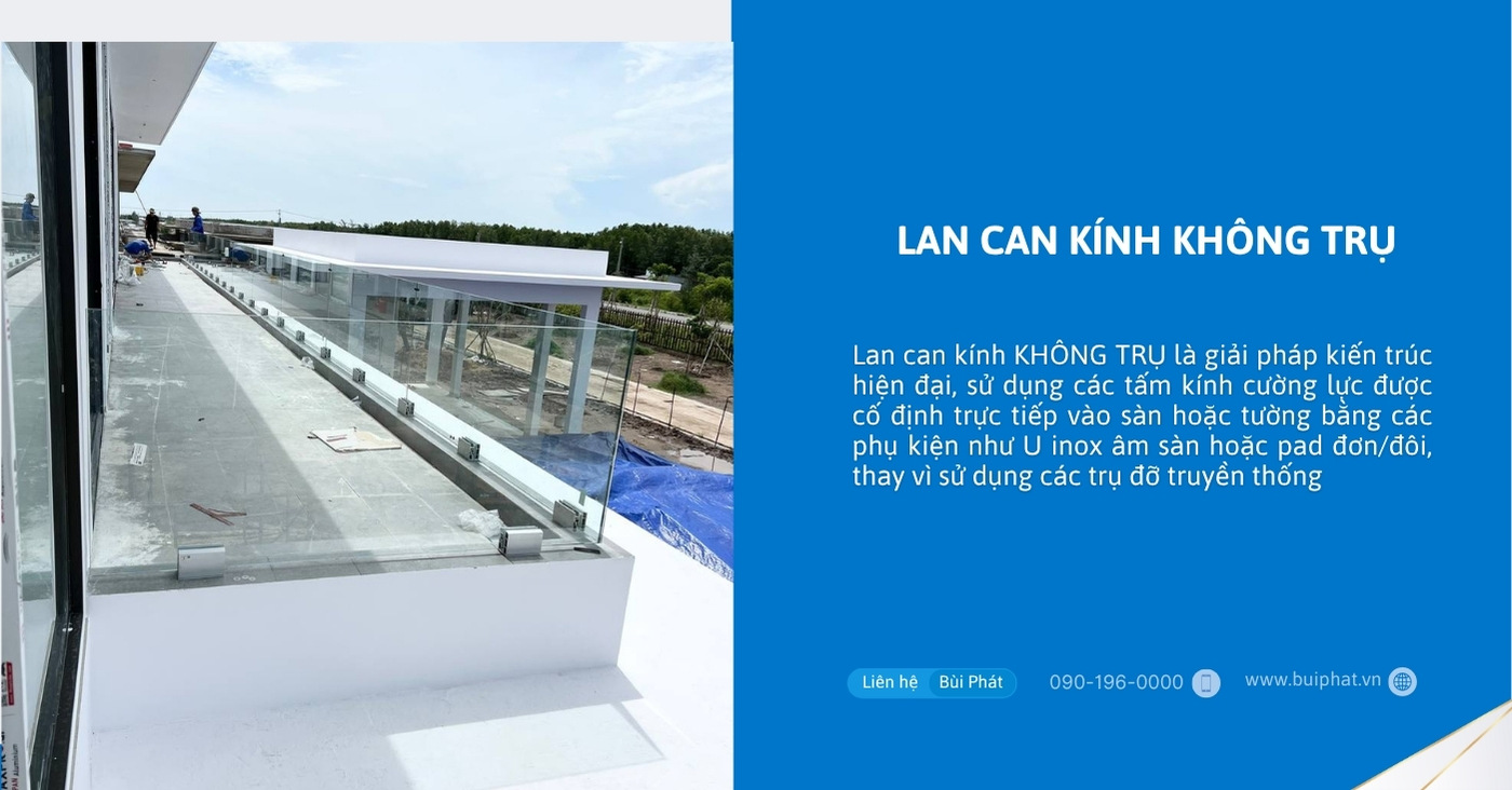 Lan can kính không trụ