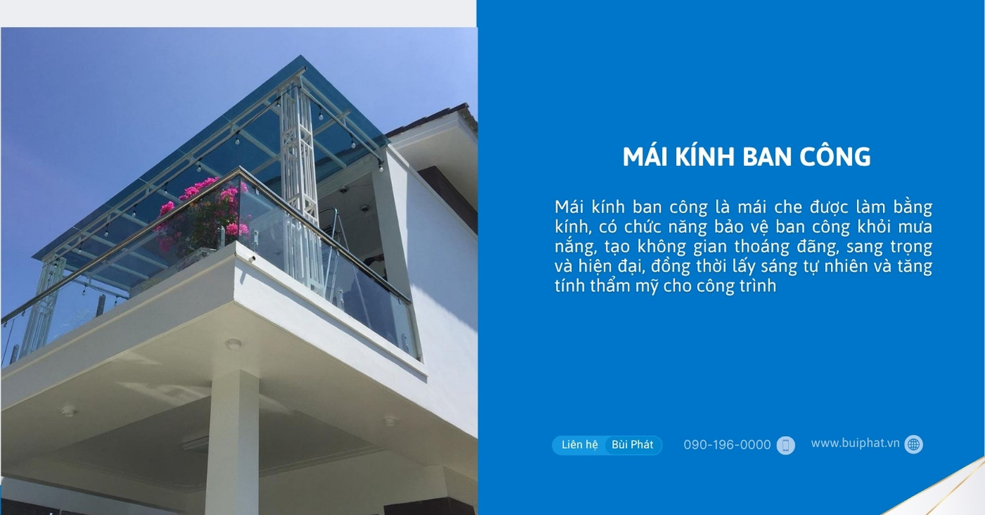 Mái kính ban công