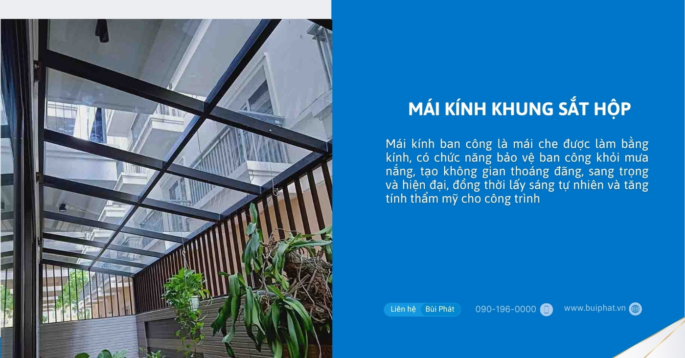 Mái kính khung sắt hộp Mái kính khung sắt hộp
