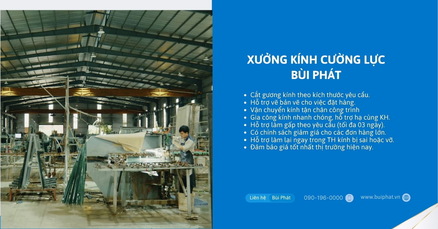 Xưởng kính cường lực Xưởng kính cường lực
