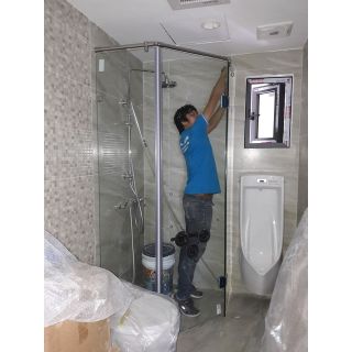 Thi công lắp phòng tắm kính góc 135 độ tại CC IA20 Ciputra 3.6m2