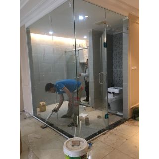 Lắp đặt Vách tắm kính 90 độ 6.16m2 tại Văn Phú, Hà Đông