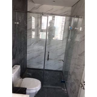 Thi công Vách tắm kính ngũ giác 3.41m2 tại Chung cư Sunshine City