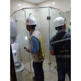 Lắp đặt Vách tắm kính ngũ giác 3.52m2 tại KĐT Mỗ Lao, Hà Đông