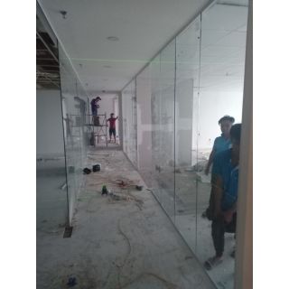 Thi công Vách kính cong văn phòng 80m2 Tòa Roman, Tố Hữu, Hà Đông