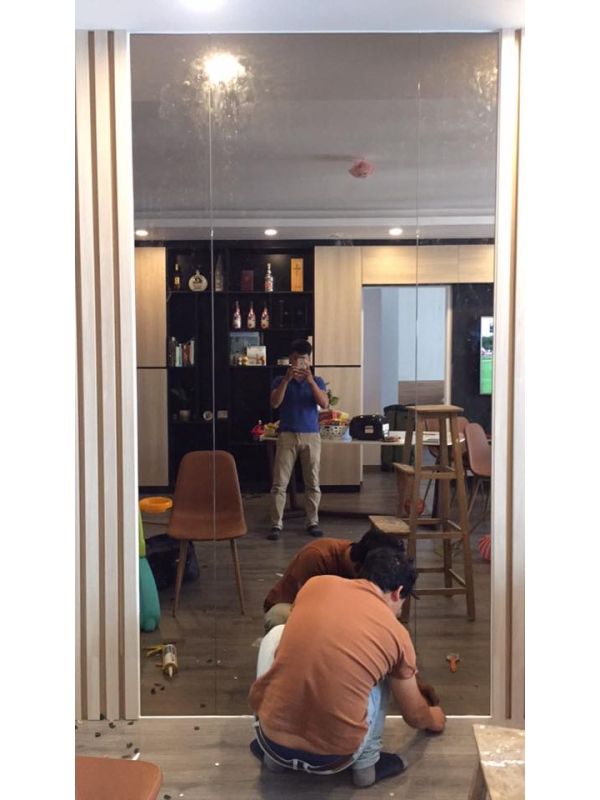 Lắp đặt Gương ghép trám 4.5m2 tại Chung Cư Hoàng Đạo Thúy Thanh Xuân