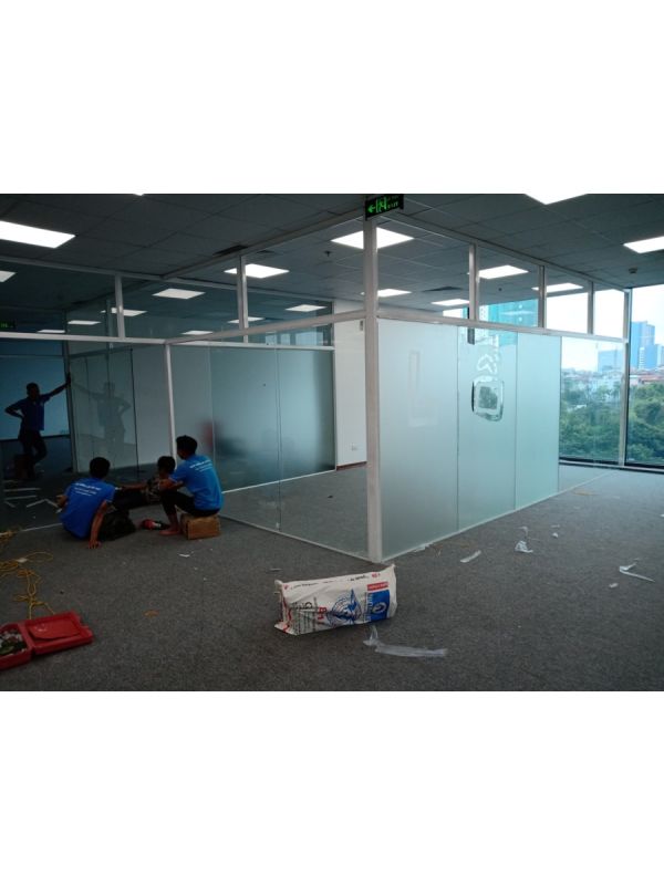 Thi công Lắp đặt Vách Kính Khung Nhôm 56m2 Văn Phòng Ngoại Giao Đoàn