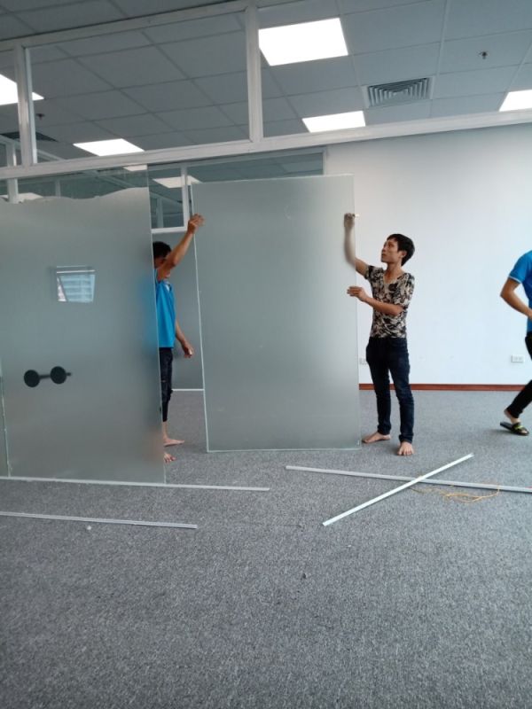 Thi công Lắp đặt Vách Kính Khung Nhôm 56m2 Văn Phòng Ngoại Giao Đoàn